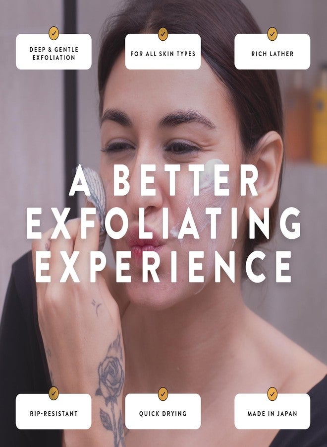 GOSHI Exfoliating Complexion Pads - Reusable, Rapid-Drying, Soft Exfoliating Face Scrubber for All Skin Types - Red - Made in Japan - Image 4